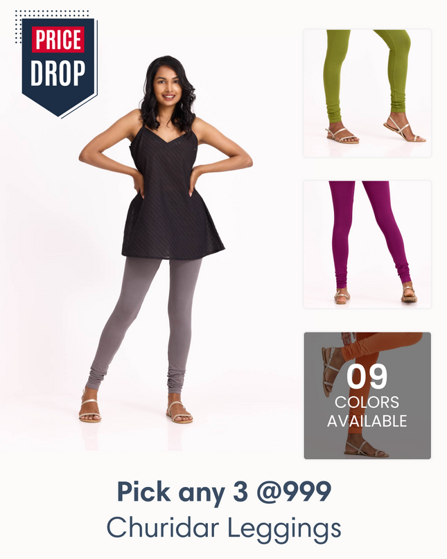 Pick Any 3 Women Churidar Leggings Combo