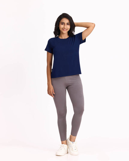 Women AM / PM Modal Tee - Navy Ultra