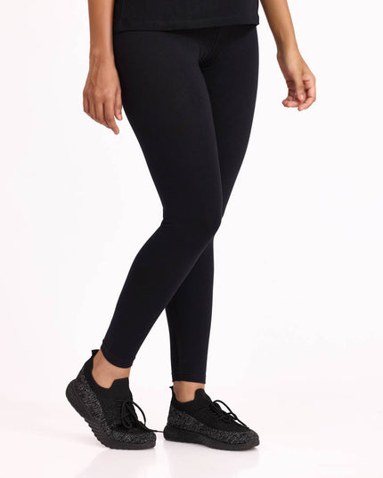 Cotton Ankle Legging - Black