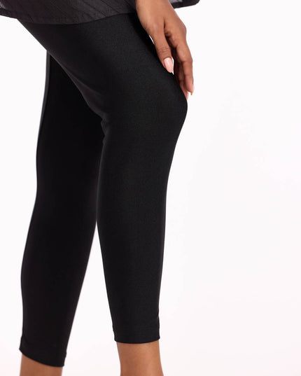 Women Black Shimmer Leggings