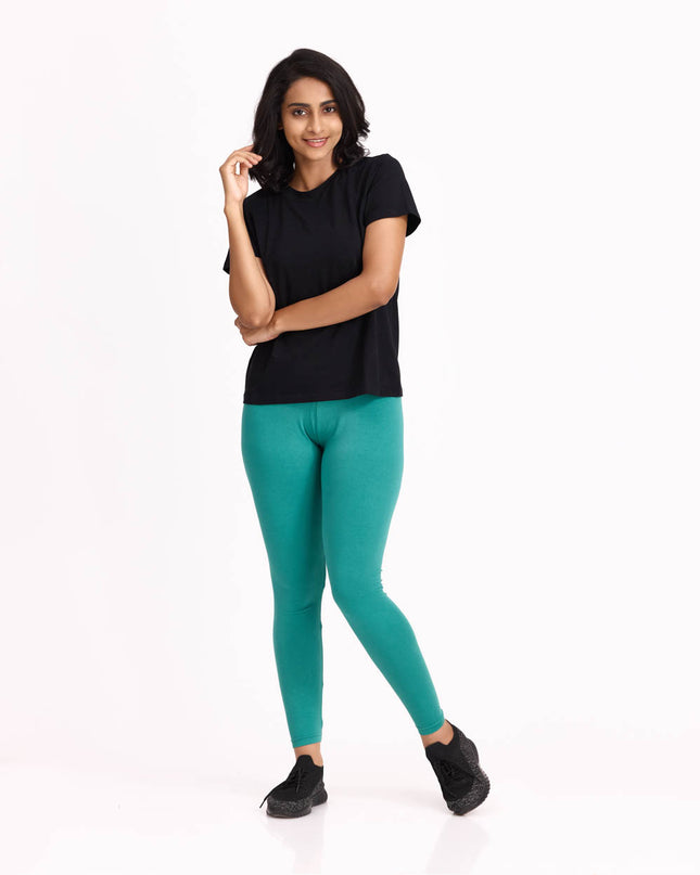 Women Cotton Ankle Legging - Mint Green