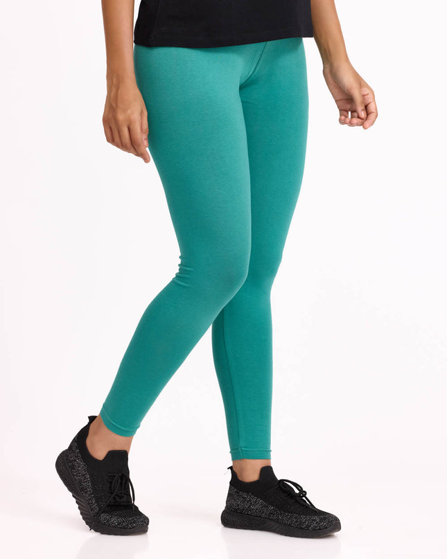 Women Cotton Ankle Legging - Mint Green