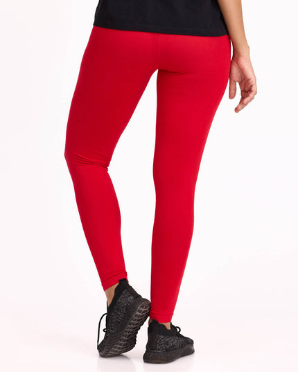 Women Cotton Ankle Legging - Dark Red