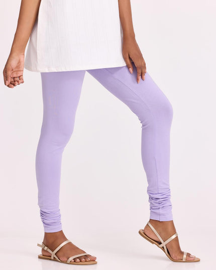 Women Lavender Cotton Churidar Leggings