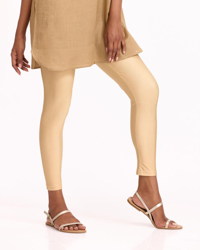 Women Gold Shimmer Leggings