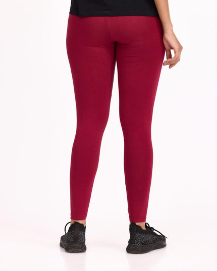 Women Cotton Ankle Legging - Maroon