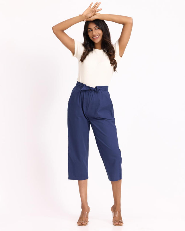 Women Culottes Pants - Blue