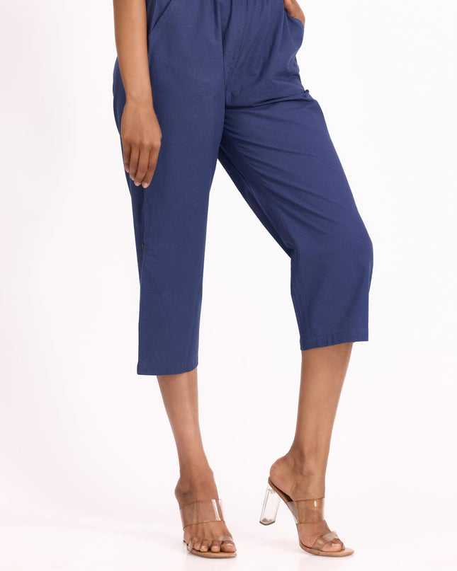 Women Culottes Pants - Blue