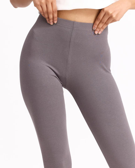 Women Cotton Cropped Leggings - Grey