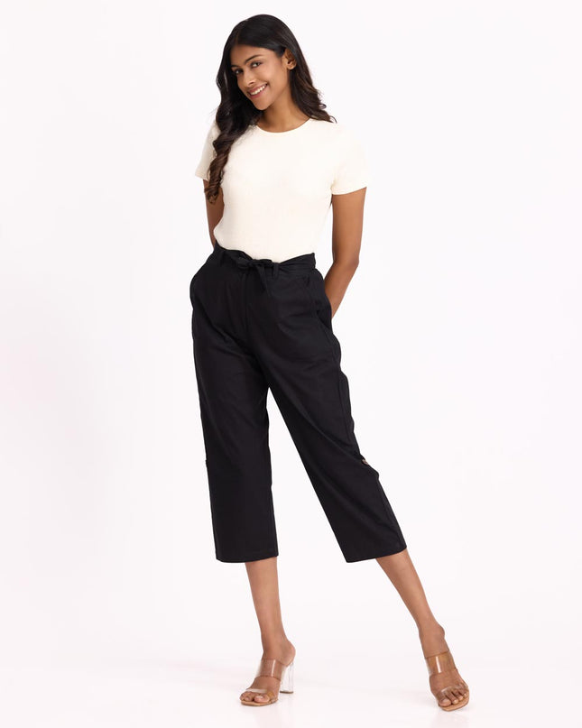 Women Culottes Pants - Black