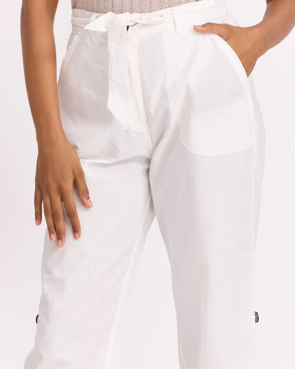 Women Culottes Pants - White