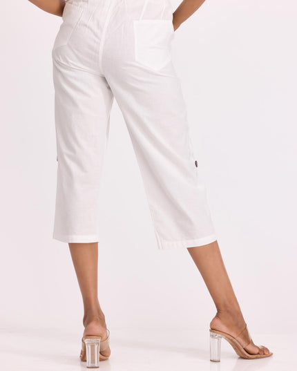 Women Culottes Pants - White