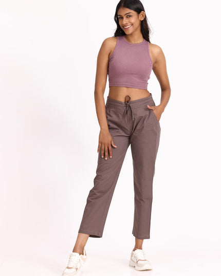 Women Straight Pants - Mocha