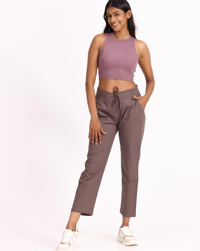 Women Straight Pants - Mocha