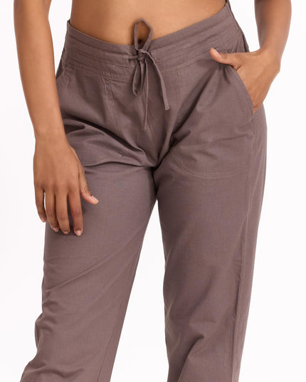 Women Straight Pants - Mocha