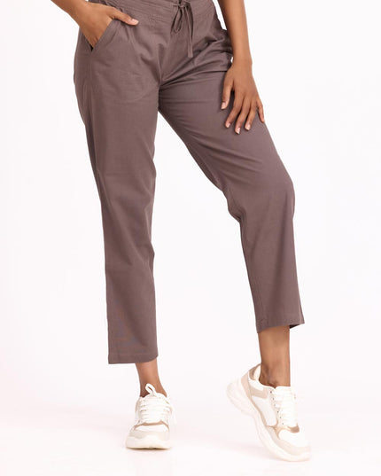 Women Straight Pants - Mocha