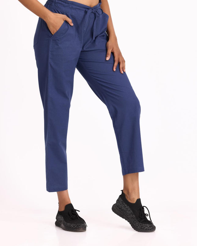 Women Straight Pants - Blue