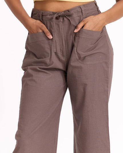 Women Flare Pants - Mocha