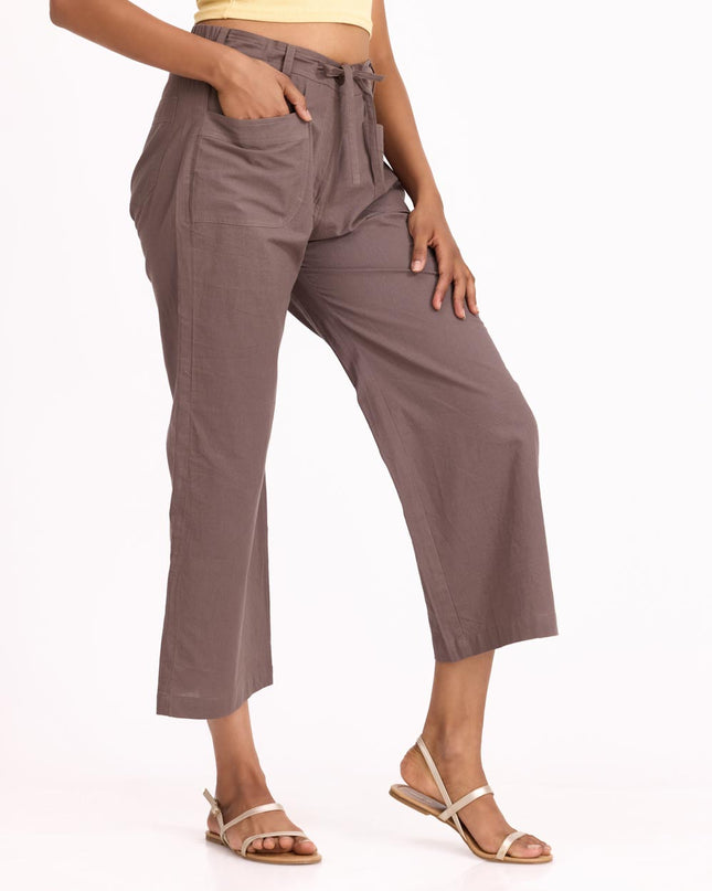 Women Flare Pants - Mocha