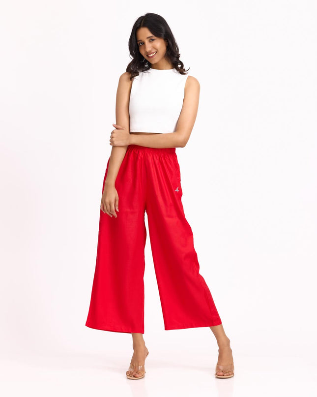 Women Red Palazzos