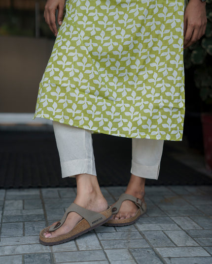 Leaf Printed Green Top