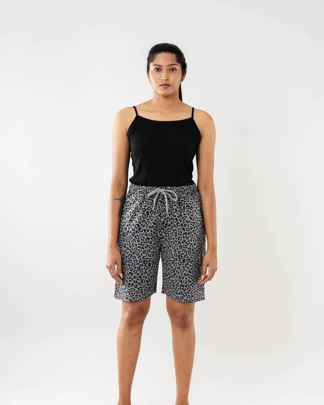 Women Cargo Bermudas Shorts - Melange Multi Faux