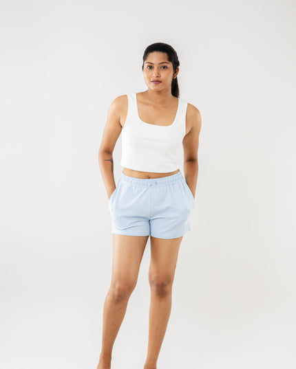 Women Sky Blue Shorts