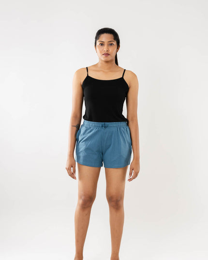 Women Cadet Blue Shorts