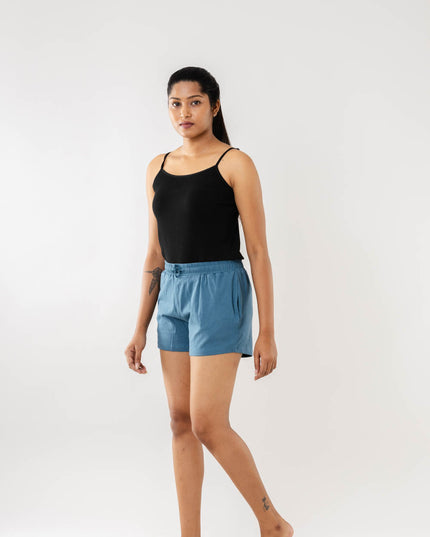 Women Cadet Blue Shorts