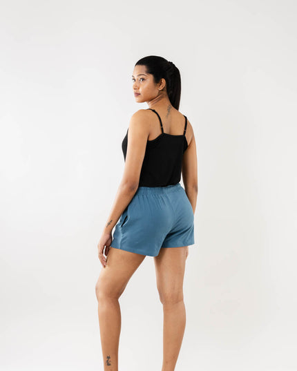 Women Cadet Blue Shorts