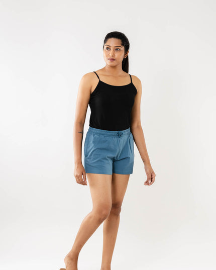 Women Cadet Blue Shorts