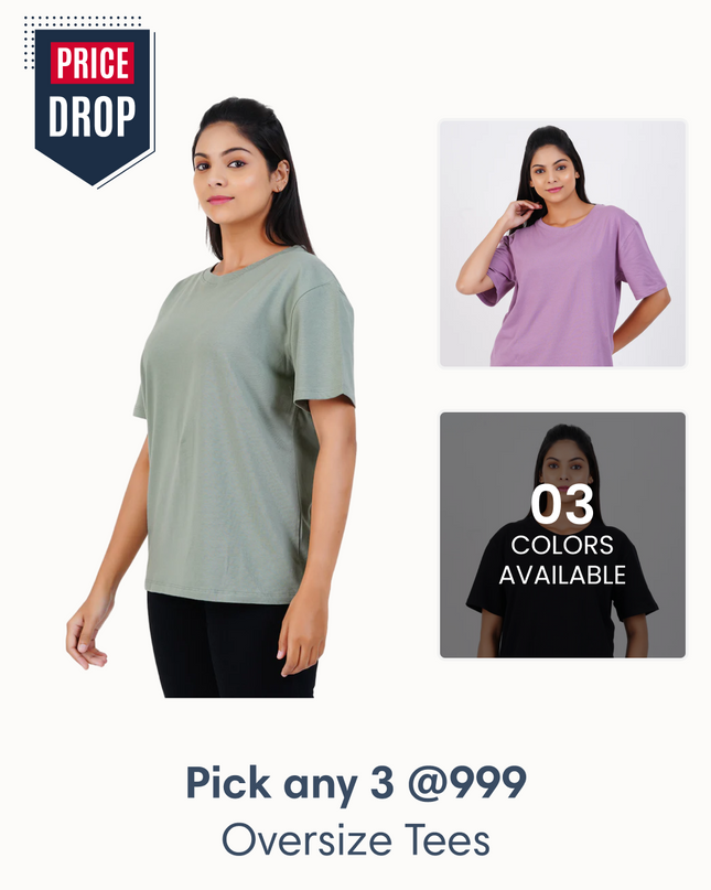 Pick Any 3 Women Oversize Tees Combo