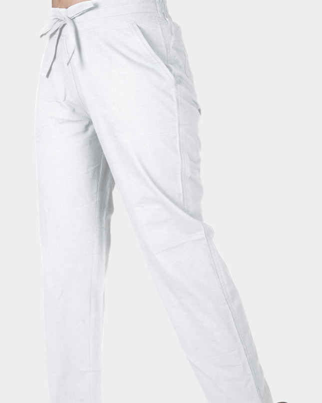 Women Straight Pants - White