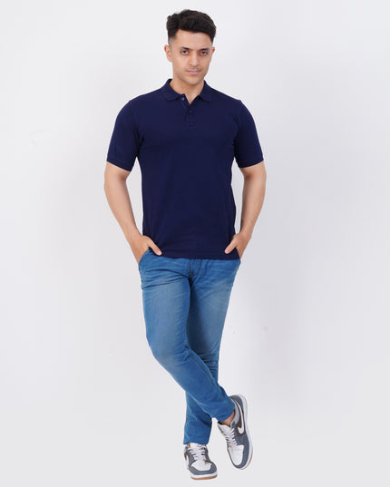 Men's Denim Blue Polo Tee