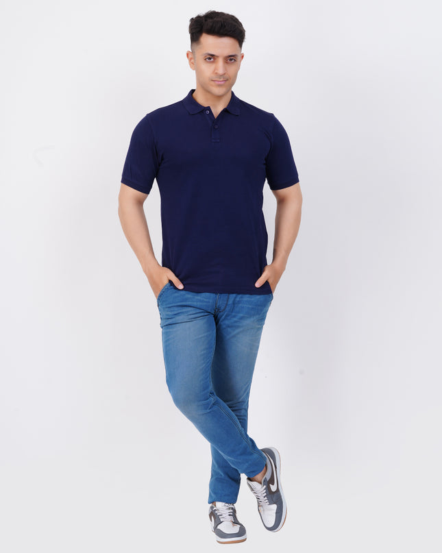 Men's Denim Blue Polo Tee