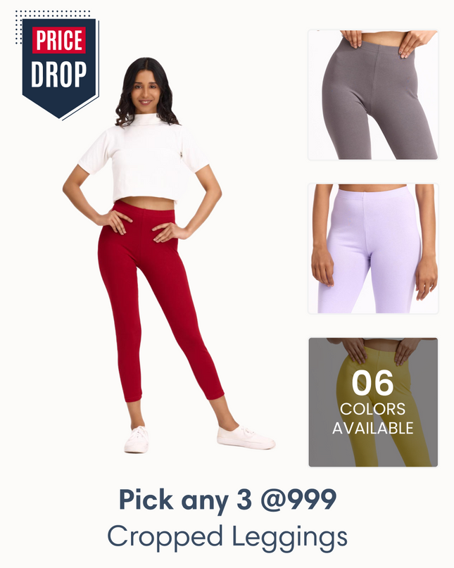 Pick Any 3 Women Cropped Leggings Combo